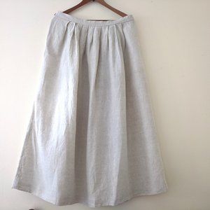 100% Linen, Stefanel, Size 12,  Natural Color, A-line skirt